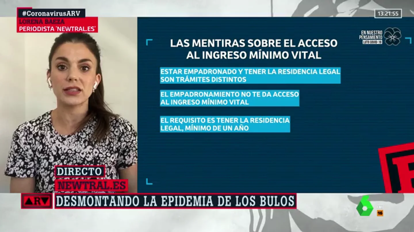Bulos sobre el Ingreso Mínimo Vital: es falso que empadronarse en España dé acceso a la prestación Bulos sobre el Ingreso Mínimo Vital: es falso que empadronarse en España dé acceso a la prestación