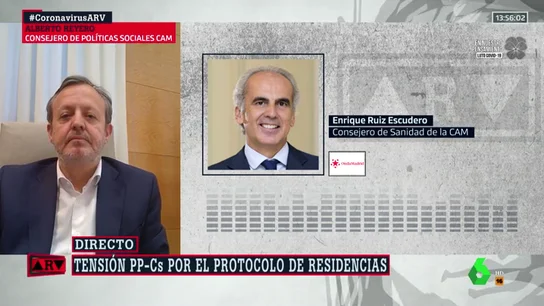 El consejero de Políticas Sociales de Madrid responde al de Sanidad: "Dice que no he ido a reuniones a las que no se me convocó nunca" El consejero de Políticas Sociales de Madrid responde al de Sanidad: "Dice que no he ido a reuniones a las que no se me convocó nunca"