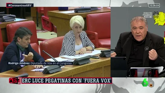 Montan bronca por una pegatina contra Vox en un debate en el Congreso sobre la grave crisis económica Montan bronca por una pegatina contra Vox en un debate en el Congreso sobre la grave crisis económica