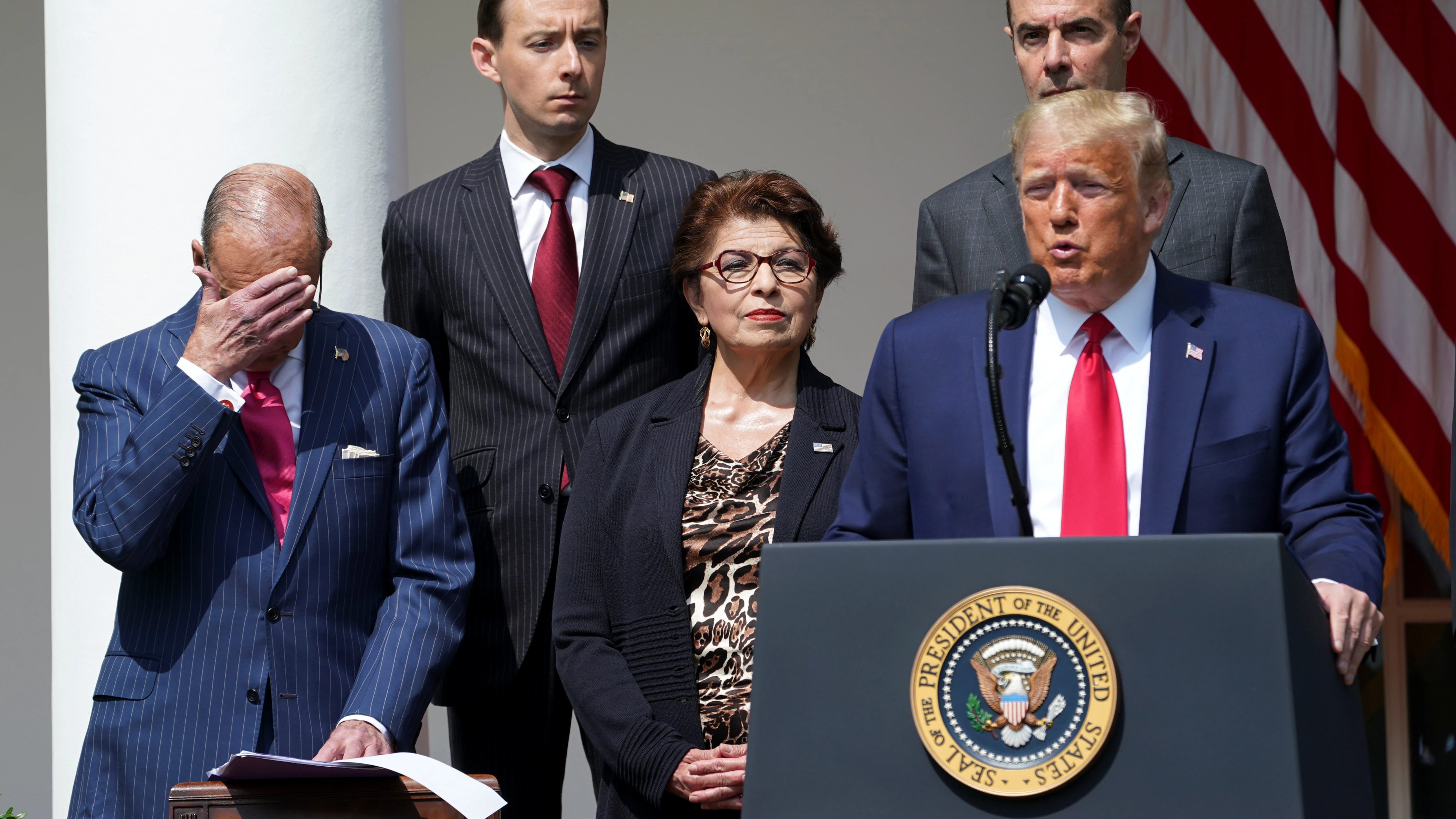 Donald Trump, durante su discurso analizando los datos del paro