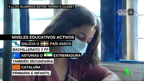 Las aulas reabren con el temor de los padres al contagio: en algunas comunidades no acuden ni el 15% de los alumnos Las aulas reabren con el temor de los padres al contagio: en algunas comunidades no acuden ni el 15% de los alumnos