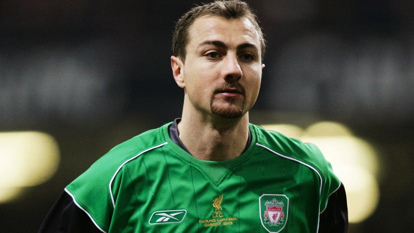 Jerzy Dudek, con el Liverpool Jerzy Dudek, con el Liverpool