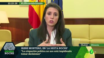 Irene Montero, sobre la crispación en la política: "A veces no podemos dejar sin respuesta palabras que vulneran los derechos humanos"