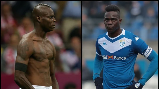 Mario Balotelli, en la Eurocopa de 2012 y en la actualidad en el Brescia Mario Balotelli, en la Eurocopa de 2012 y en la actualidad en el Brescia
