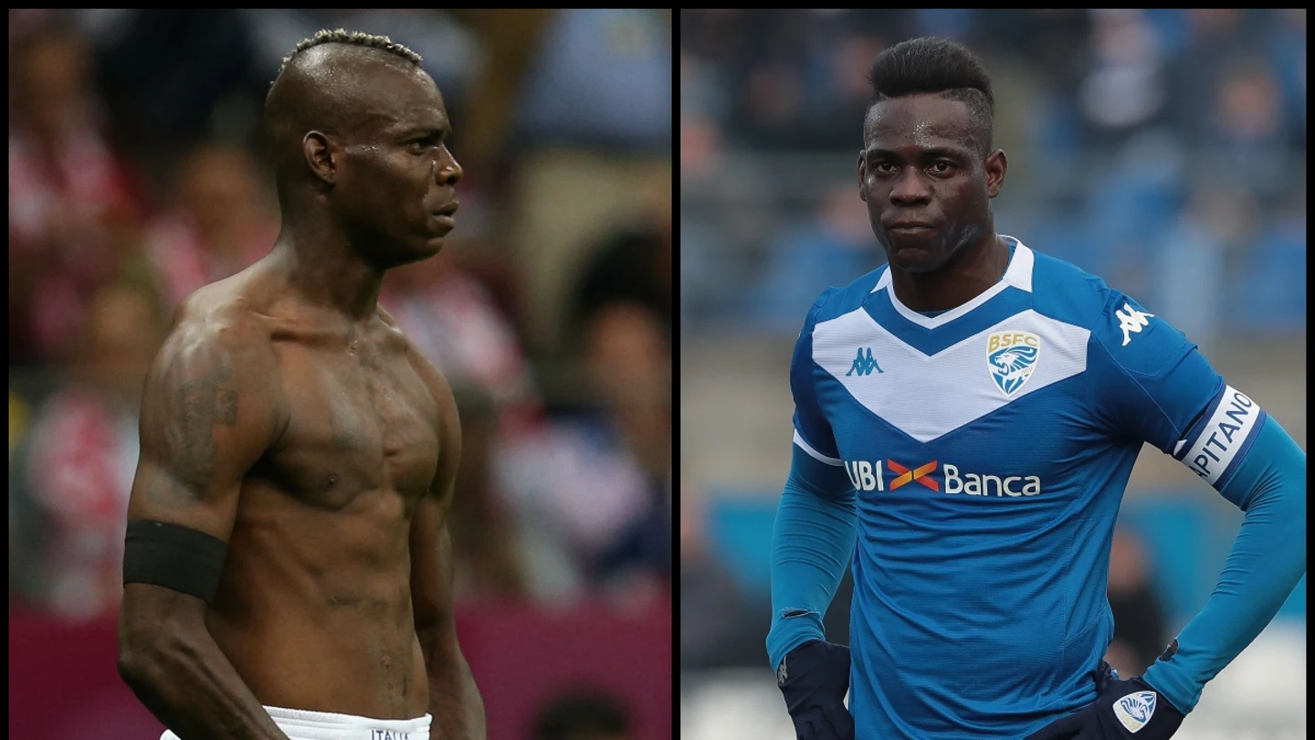 Mario Balotelli, en la Eurocopa de 2012 y en la actualidad en el Brescia Mario Balotelli, en la Eurocopa de 2012 y en la actualidad en el Brescia