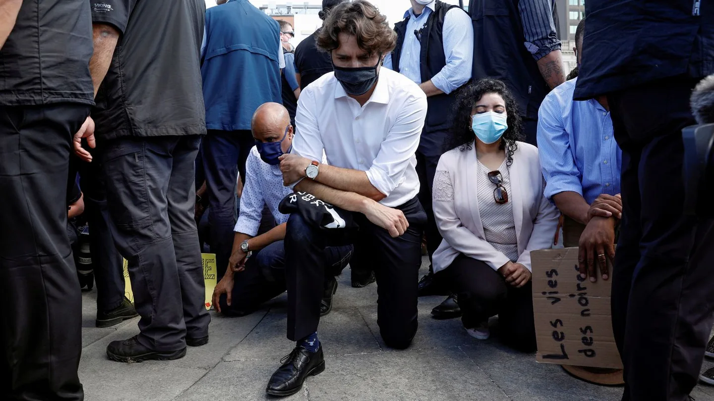 Justin Trudeau, en una protesta contra el racismo en Ottawa Justin Trudeau, en una protesta contra el racismo en Ottawa