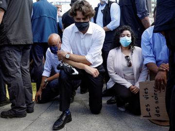 Justin Trudeau, en una protesta contra el racismo en Ottawa Justin Trudeau, en una protesta contra el racismo en Ottawa