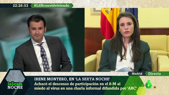Irene Montero: "Fui al 8M con mi hija, y nadie dudará de que si hubiera tenido sospechas no habría actuado así” Irene Montero: "Fui al 8M con mi hija, y nadie dudará de que si hubiera tenido sospechas no habría actuado así”