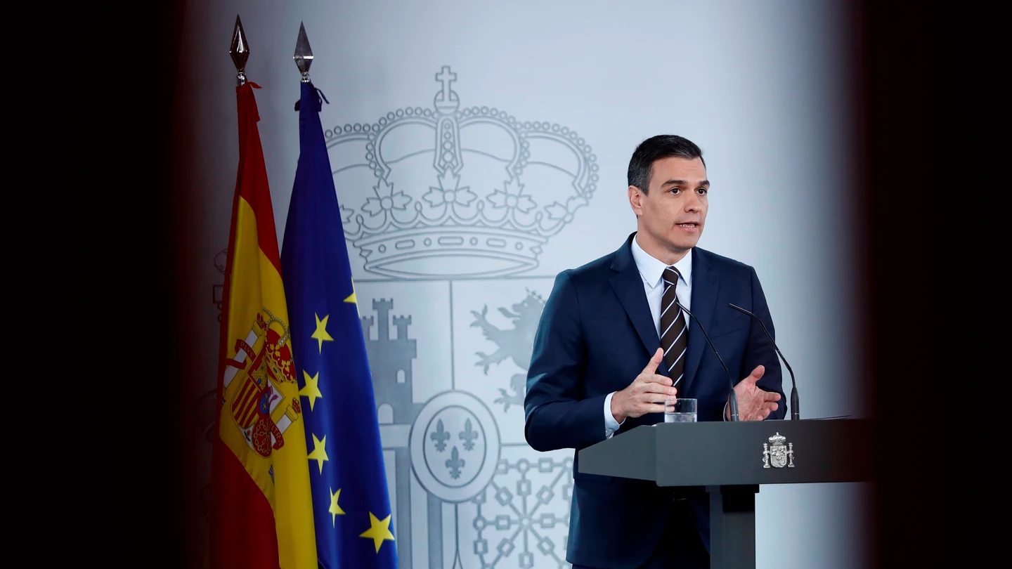El presidente del Gobierno, Pedro Sánchez, durante su comparecencia El presidente del Gobierno, Pedro Sánchez, durante su comparecencia