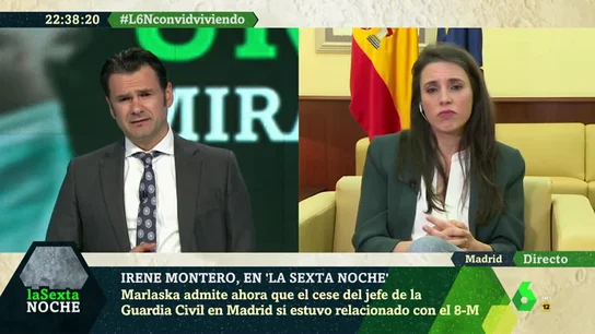 Irene Montero, a Iñaki López: "Puedes imaginar lo que pienso de Pérez de los Cobos, pero tengo responsabilidad institucional" Irene Montero, a Iñaki López: "Puedes imaginar lo que pienso de Pérez de los Cobos, pero tengo responsabilidad institucional"