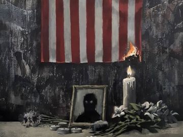 Imagen de la obra de Banksy en homenaje a George Floyd Imagen de la obra de Banksy en homenaje a George Floyd