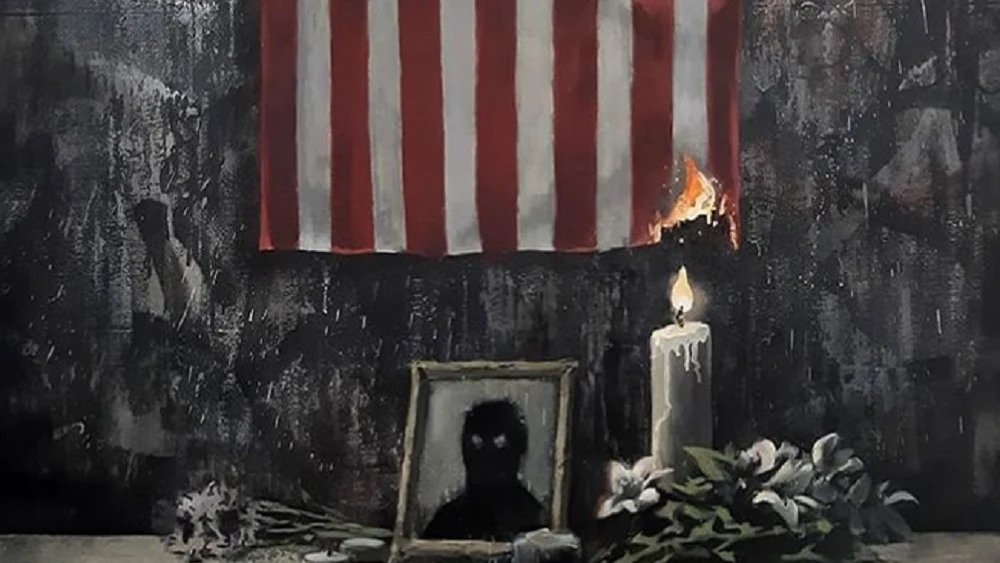 Imagen de la obra de Banksy en homenaje a George Floyd