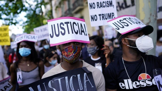 Imagen de la manifestación por George Floyd en Madrid
