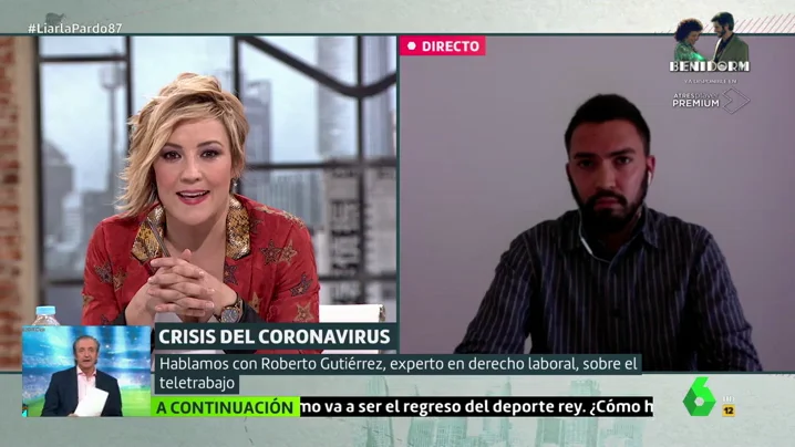 Cristina Pardo entrevista al experto en derecho laboral Roberto Gutiérrez