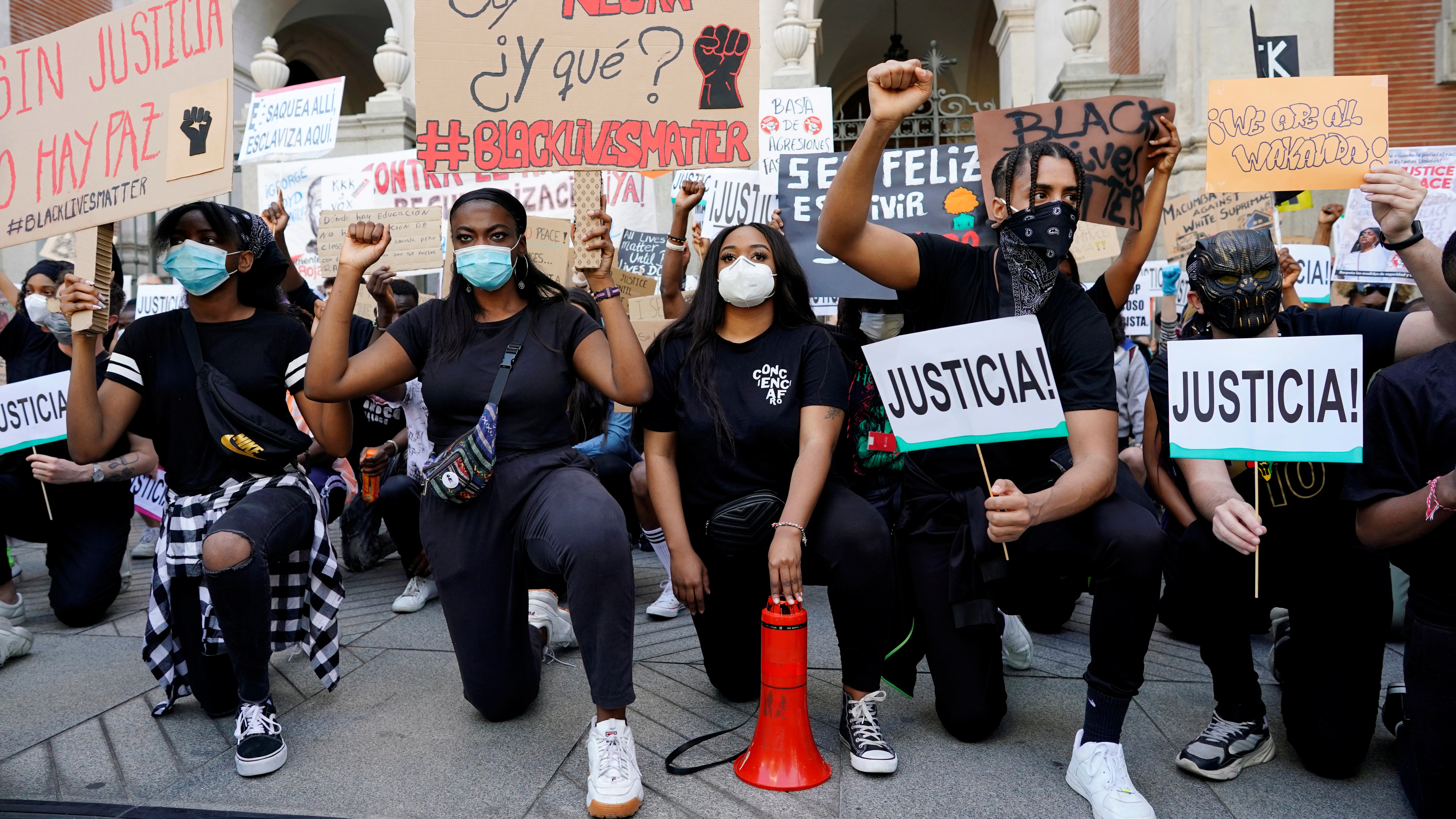 Imagen de la manifestación por George Floyd en Madrid