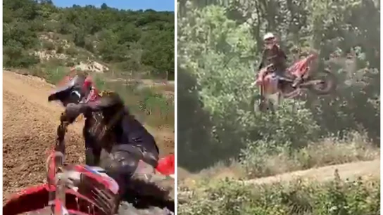 Marc Márquez, con una moto de motocross Marc Márquez, con una moto de motocross
