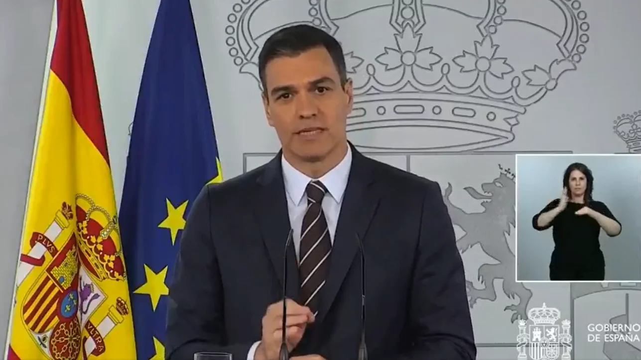 Pedro Sánchez, durante su comparecencia