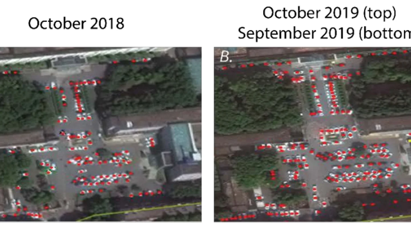 Harvard compara el tráfico en los hospitales de Huwan en octubre de 2018 y octubre de 2019 Las imágenes satélites que demostrarían que el brote de coronavirus en Wuhan ocurrió en otoño
