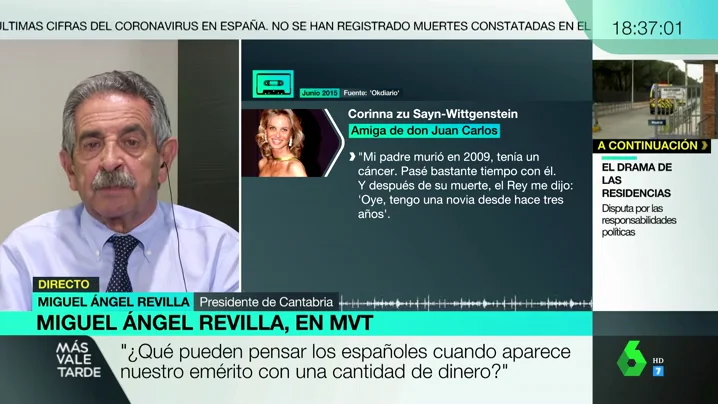 Revilla: "¿Qué pensarán los españoles cuando el rey emérito aparece con dinero por ahí y todavía los políticos dudan en investigarlo?"