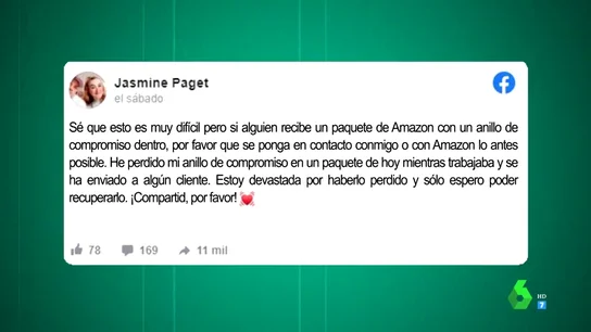 El llamamiento de una trabajadora de Amazon tras perder su anillo de compromiso con uno de los paquetes El llamamiento de una trabajadora de Amazon tras perder su anillo de compromiso con uno de los paquetes