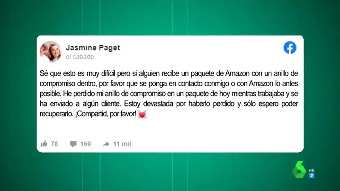 El llamamiento de una trabajadora de Amazon tras perder su anillo de compromiso con uno de los paquetes El llamamiento de una trabajadora de Amazon tras perder su anillo de compromiso con uno de los paquetes
