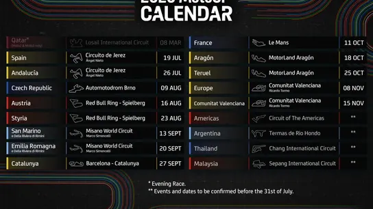 Calendario del Mundial de MotoGP Calendario del Mundial de MotoGP