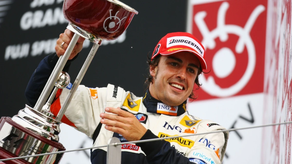 Fernando Alonso, tras ganar el GP de Japón 2008