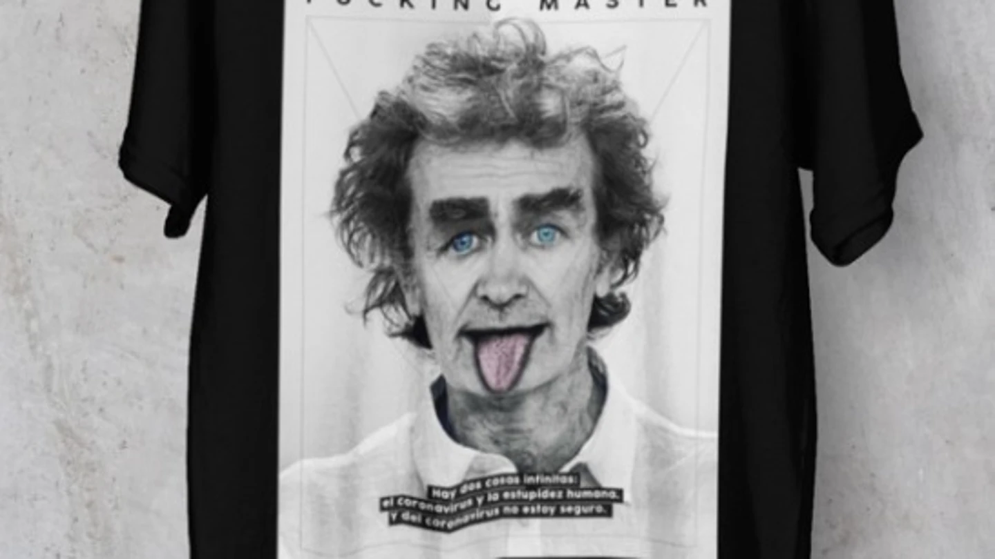 Camiseta de Fernando Simón simulando una imagen de Albert Einstein Camiseta de Fernando Simón simulando una imagen de Albert Einstein
