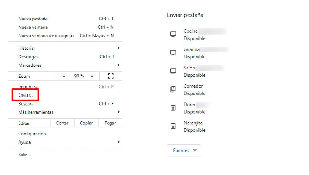 Enviando a Chromecast
