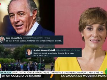 La respuesta de Anabel Alonso a José Manuel Soto tras comparar a Pablo Iglesias con Franco La respuesta de Anabel Alonso a José Manuel Soto tras comparar a Pablo Iglesias con Franco