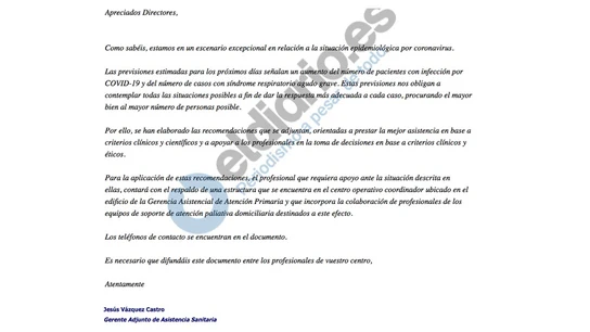 Mail enviado desde la Gerencia de Atención Primaria de Madrid Mail enviado desde la Gerencia de Atención Primaria de Madrid