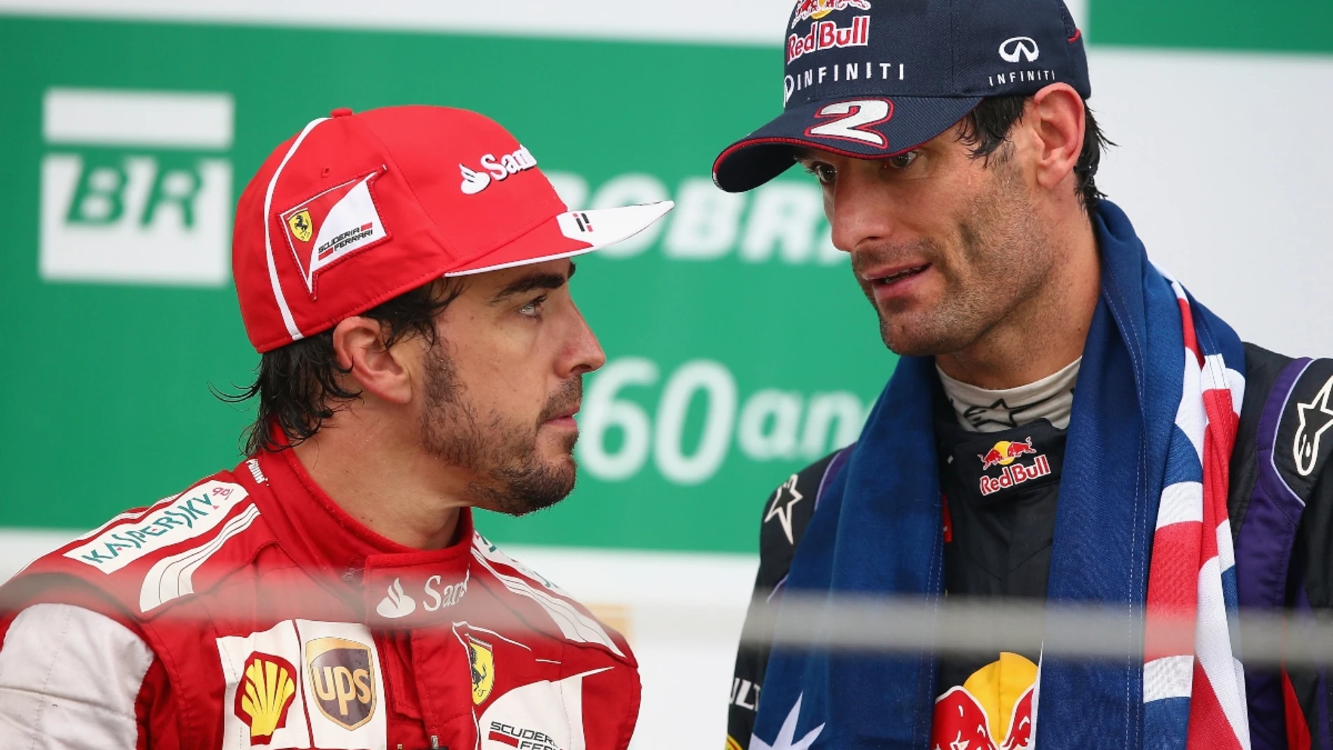 Fernando Alonso, con Mark Webber