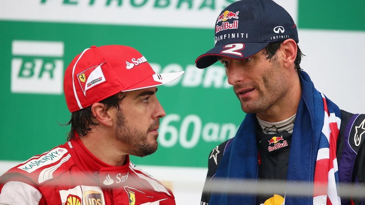 Fernando Alonso, con Mark Webber