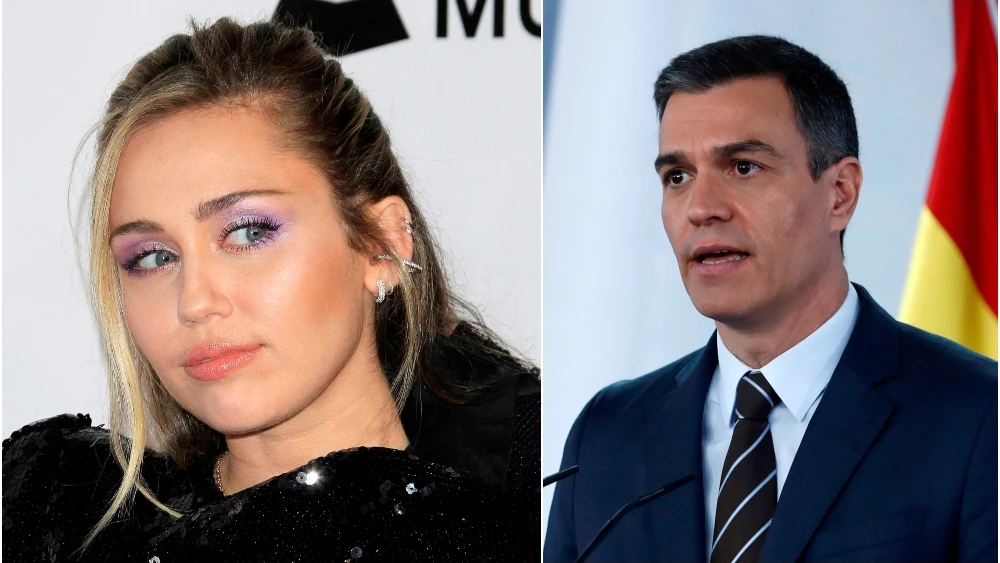 Miley Cyrus y Pedro Sánchez