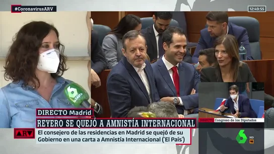 Ayuso, sobre la carta de Reyero a Amnistía Internacional por el trato en las residencias de Madrid: "Es incomprensible e innecesaria" Ayuso, sobre la carta de Reyero a Amnistía Internacional por el trato en las residencias de Madrid: "Es incomprensible e innecesaria"