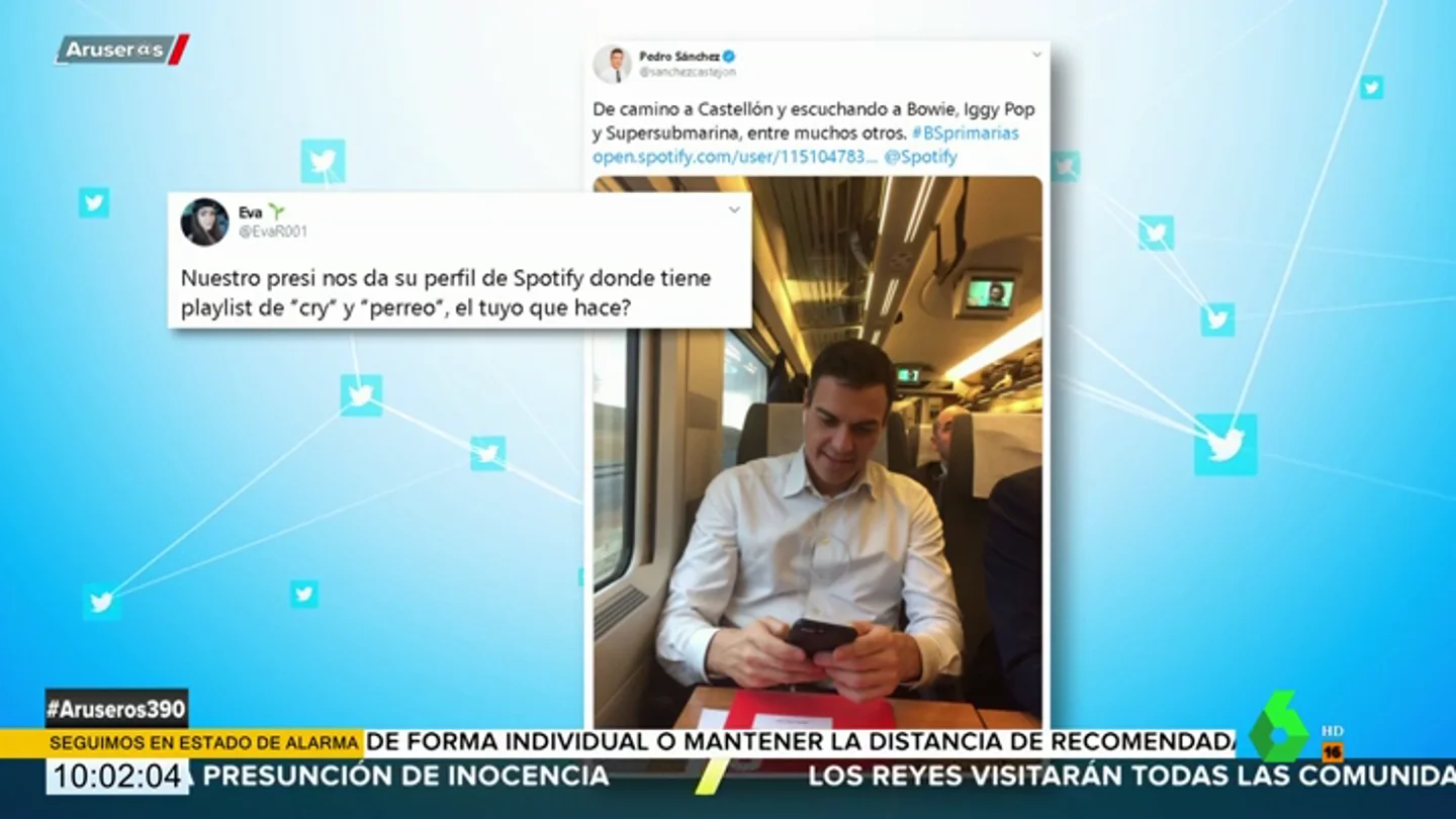 Rescatan la lista de Spotify de Pedro Sánchez de 2017 y se hace viral por tener canciones de 'perreo' y de 'llorar' Rescatan la lista de Spotify de Pedro Sánchez de 2017 y se hace viral por tener canciones de 'perreo' y de 'llorar'