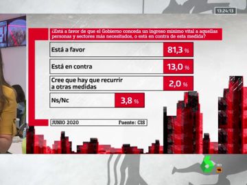 El 81,3% de los españoles está a favor del Ingreso Mínimo Vital, según el CIS El 81,3% de los españoles está a favor del Ingreso Mínimo Vital, según el CIS