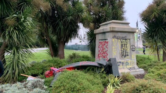 La estatua de Fray Jun&iacute;pero Serra en San Francisco