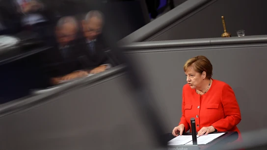 Angela Merkel, en el parlamento alemán Angela Merkel, en el parlamento alemán