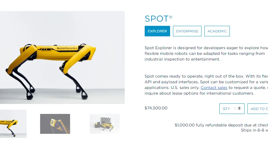 El perro robot Spot, de Boston Dynamics, a la venta