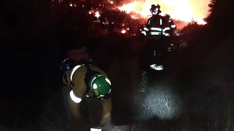 Incendio forestal en Mojácar