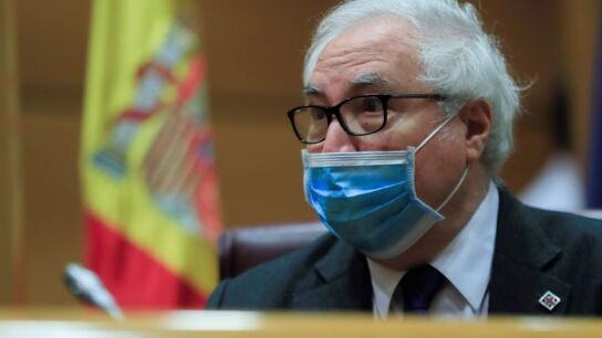 El ministro de Universidades, Manuel Castells durante su comparecencia