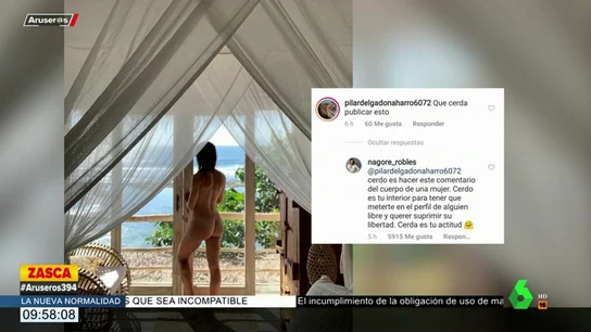 La aplaudida respuesta de Nagore Robles a una usuaria de Instagram que critica su desnudo La aplaudida respuesta de Nagore Robles a una usuaria de Instagram que critica su desnudo