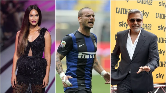 Megan Fox, Wesley Sneijder y George Clooney Megan Fox, Wesley Sneijder y George Clooney