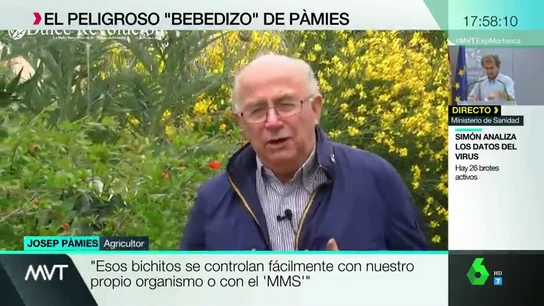 El vídeo en el que Pàmies animaba a contagiarse y curarse con MMS: "No tenemos miedo ni al bicho, ni al Gobierno" El vídeo en el que Pàmies animaba a contagiarse y curarse con MMS: "No tenemos miedo ni al bicho, ni al Gobierno"