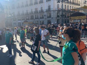 Manifestación de los sanitarios ante la Puerta del Sol Manifestación de los sanitarios ante la Puerta del Sol