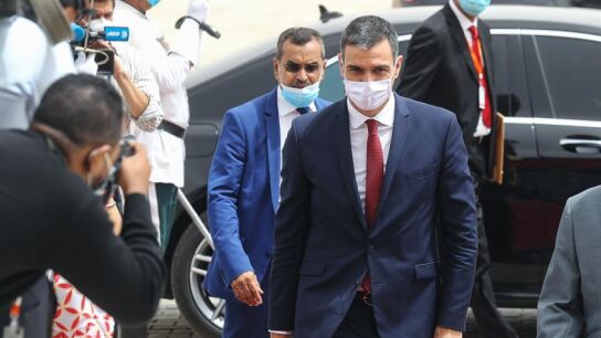 S&aacute;nchez, a su llegada a la cumbre del Sahel