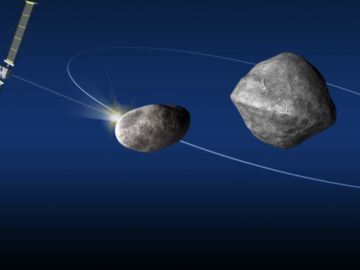 Imagen del proyecto: la nave DART y el asteroide Dimorphos Imagen del proyecto: la nave DART y el asteroide Dimorphos