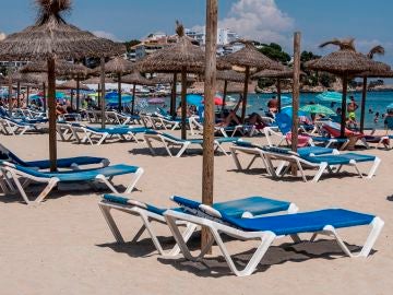 Imagen de una playa de Magaluf, Mallorca Imagen de una playa de Magaluf, Mallorca