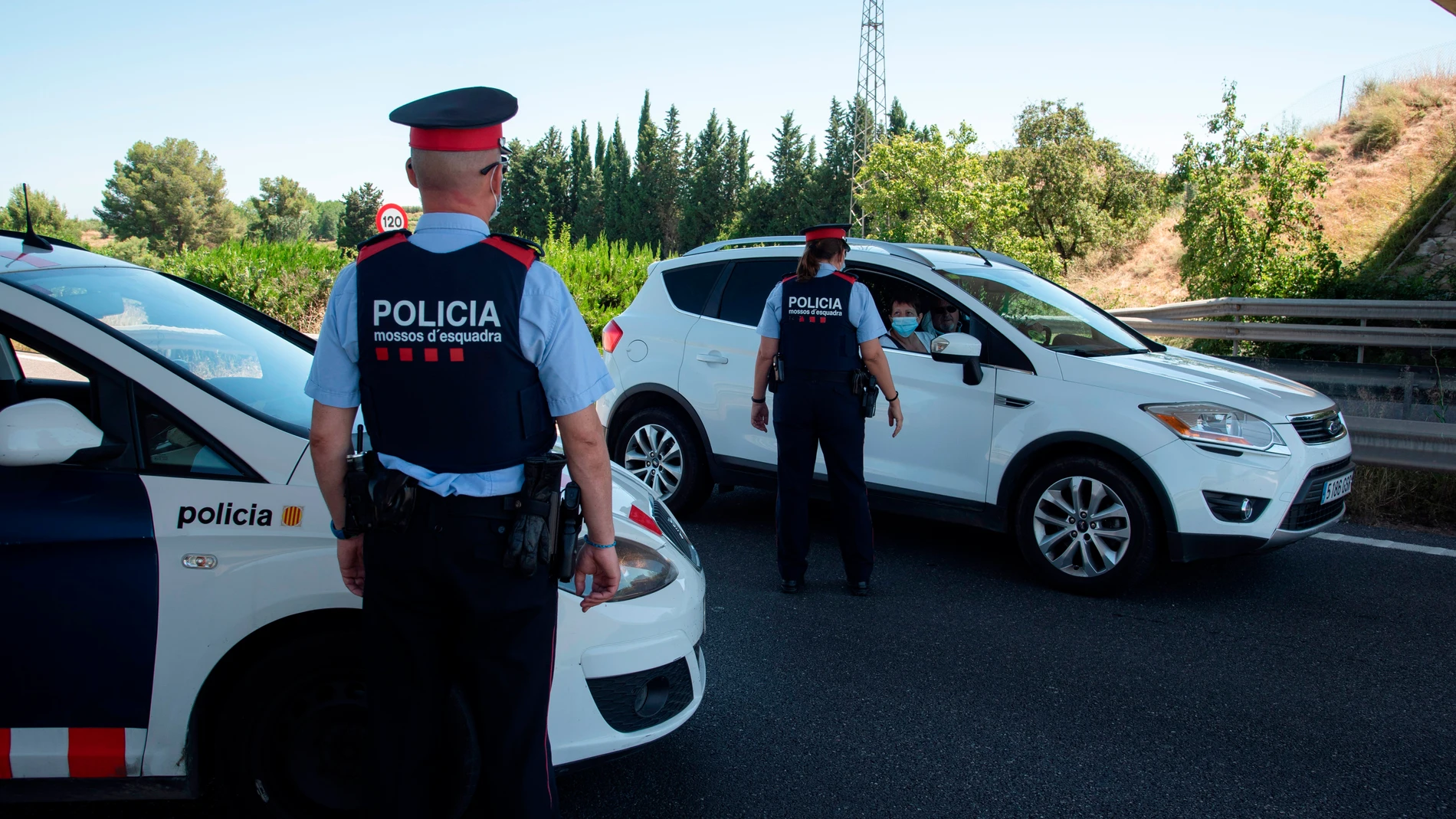 Control policial en la carretera N240 del la comarca del Segria